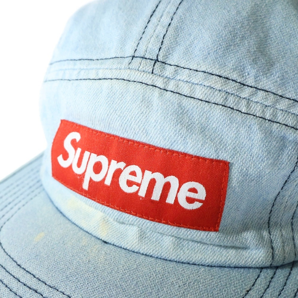 SUPREME(シュプリーム) 17SS Washed Chino Twill Camp Cap Denim ボックスロゴ ウォッシュドチノツイルキャンプキャップ デニム 帽子 ブルー