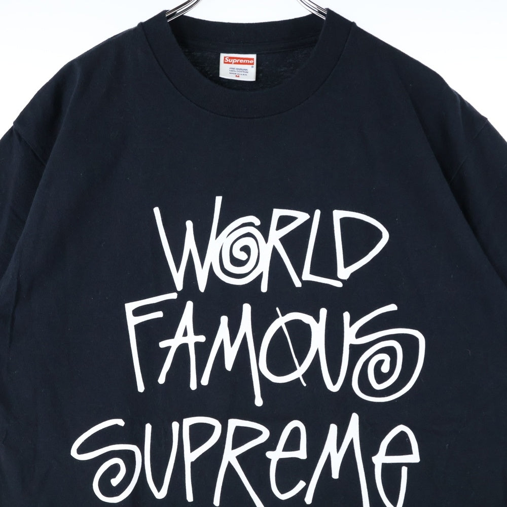 SUPREME(シュプリーム) 01SS World Famous Tee ワールドフェイマス ロゴプリント半袖Tシャツ カットソー ブラック