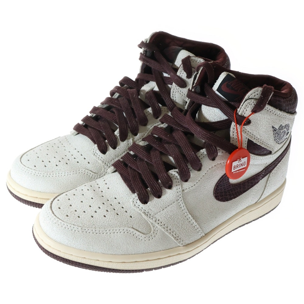 NIKE(ナイキ) ×A MA MANIERE AIR JORDAN 1 RETRO HIGH OG SP DO7097-100 アマ マニエール エアジョーダン1 ハイカットスニーカー ホワイト/ブラウン US8.5/26.5cm