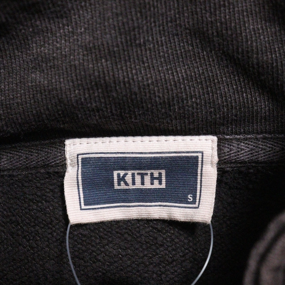 KITH(キス) 24AW NELSON QUARTER ZIP ウォッシュドハーフジップスウェット ブラウン