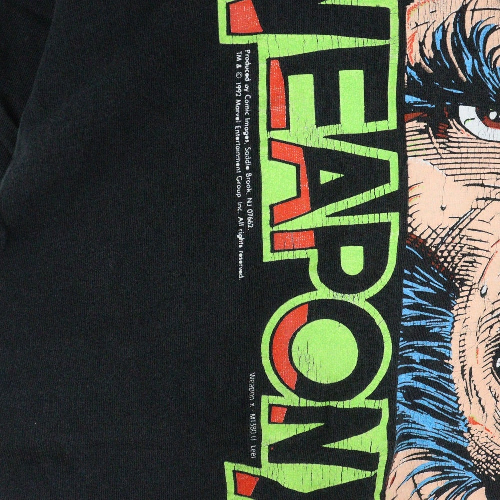 VINTAGE(ヴィンテージ) 90s VINTAGE Jim Lee Weapon × Wolverine Marvel Comics ウルヴァリン マーベル プリント半袖Tシャツ ブラック