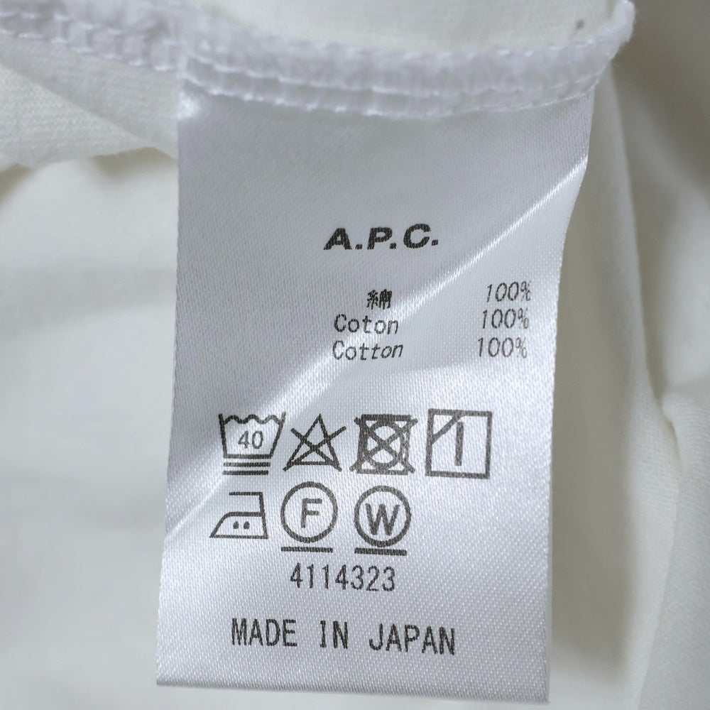 A.P.C(アーペーセー) PETITE RUE MADAME TEE 25082-1-93305 フロントロゴ刺繍 半袖Tシャツ カットソー ホワイト