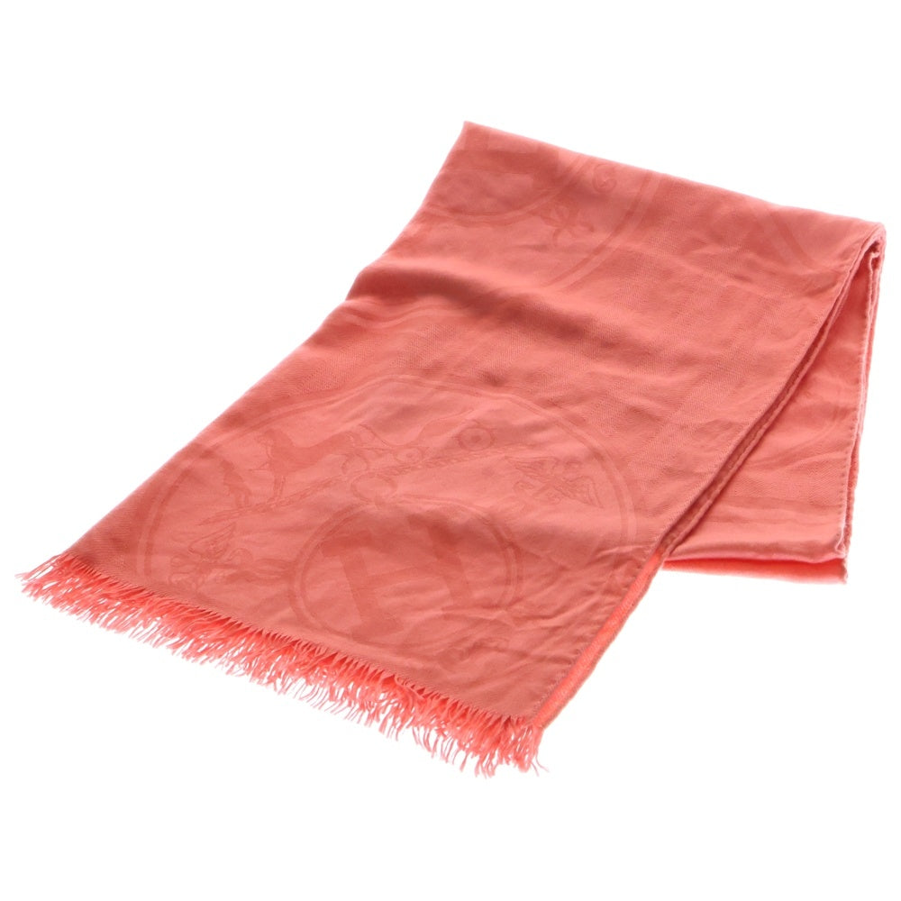 HERMES(エルメス) NEW LIBRIS ニューリブリス Hロゴ カシミヤ×シルク 大判スカーフ ストール ピンク