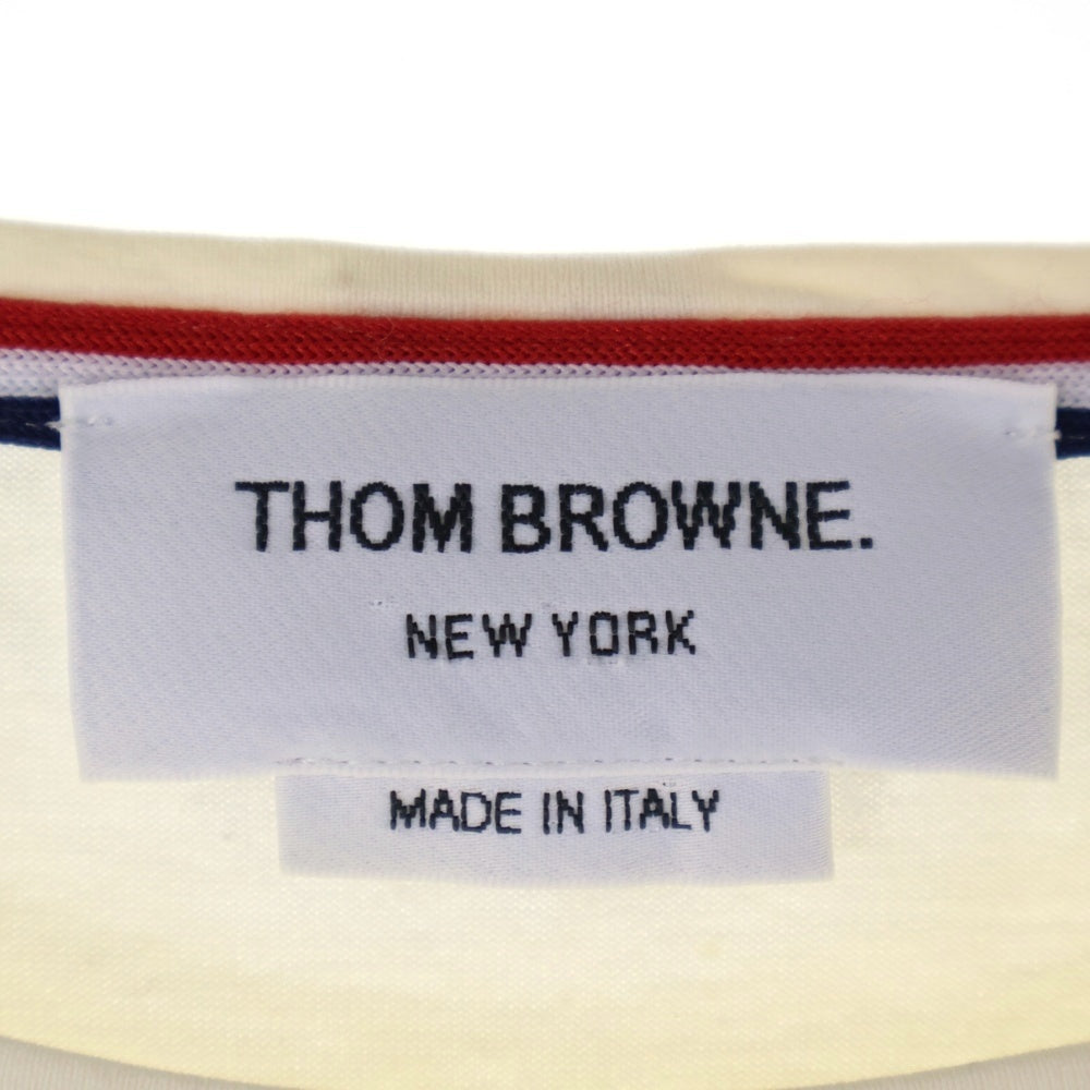 THOM BROWNE(トムブラウン) 23AW Pocket Tee MJS010A-01454-100 ジャージー ポケット 半袖Tシャツ カットソー ホワイト