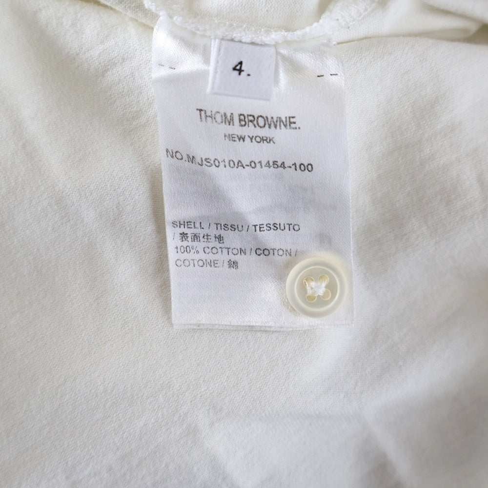 THOM BROWNE(トムブラウン) 23AW Pocket Tee MJS010A-01454-100 ジャージー ポケット 半袖Tシャツ カットソー ホワイト