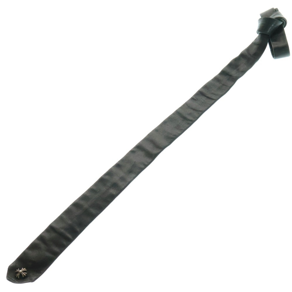 CHROME HEARTS(クロムハーツ) TIE NEK SKNNY LTHR CHプラスモチーフ レザーネクタイ ブラック