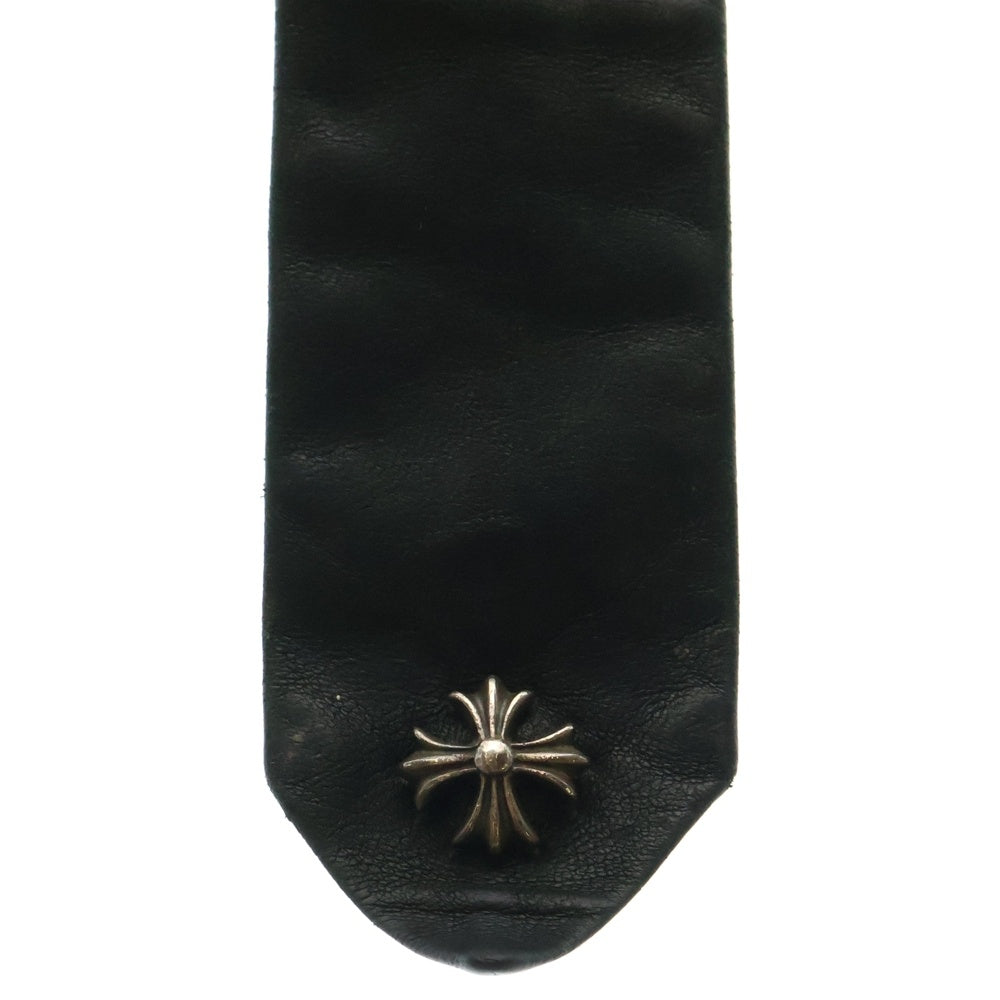 CHROME HEARTS(クロムハーツ) TIE NEK SKNNY LTHR CHプラスモチーフ レザーネクタイ ブラック