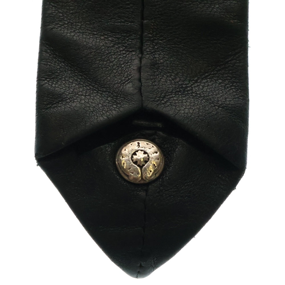 CHROME HEARTS(クロムハーツ) TIE NEK SKNNY LTHR CHプラスモチーフ レザーネクタイ ブラック