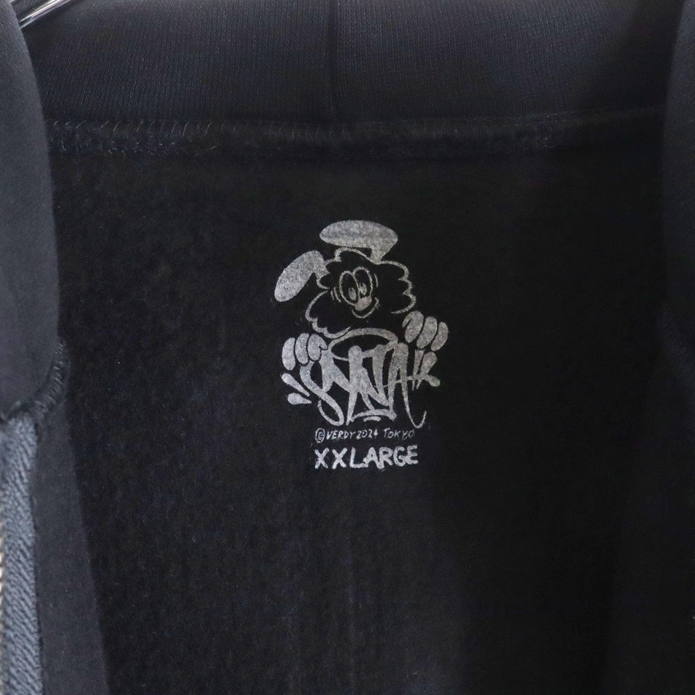 VERDY(ベルディ) ×CENTRAL CEE SYNA WORLD Wasted Youth Zip-up Hoodie セントラルシー シナワールド ジップアップ パーカー スウェット ブラック