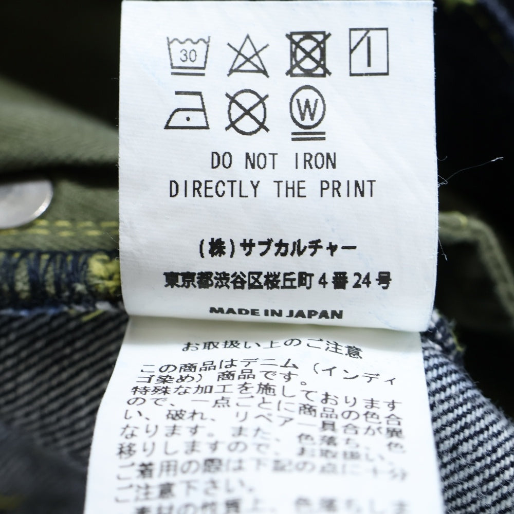 SUBCULTURE(サブカルチャー) DENIM PANTS S01XX SCPT-CL03 ボタンフライ デニム パンツ インディゴ