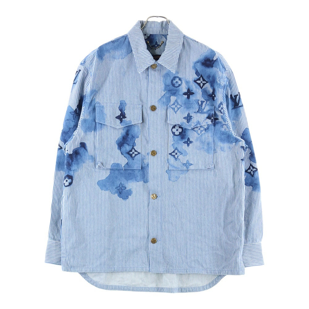 LOUIS VUITTON(ルイヴィトン) 21SS ストライプモノグラムワーク デニムジャケット RM211V BX7 HLS05W インディゴ