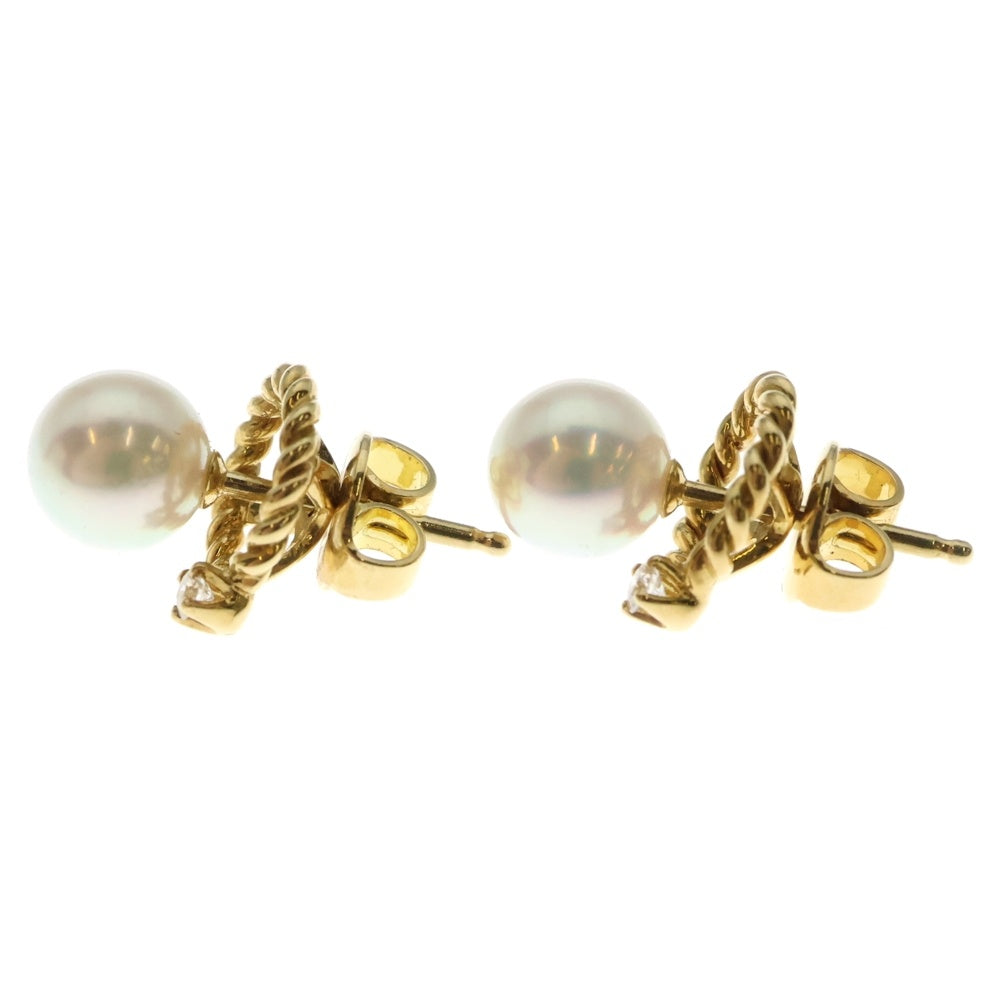 MIKIMOTO(ミキモト) K18 アコヤパール ダイヤモンドピアス 2WAY