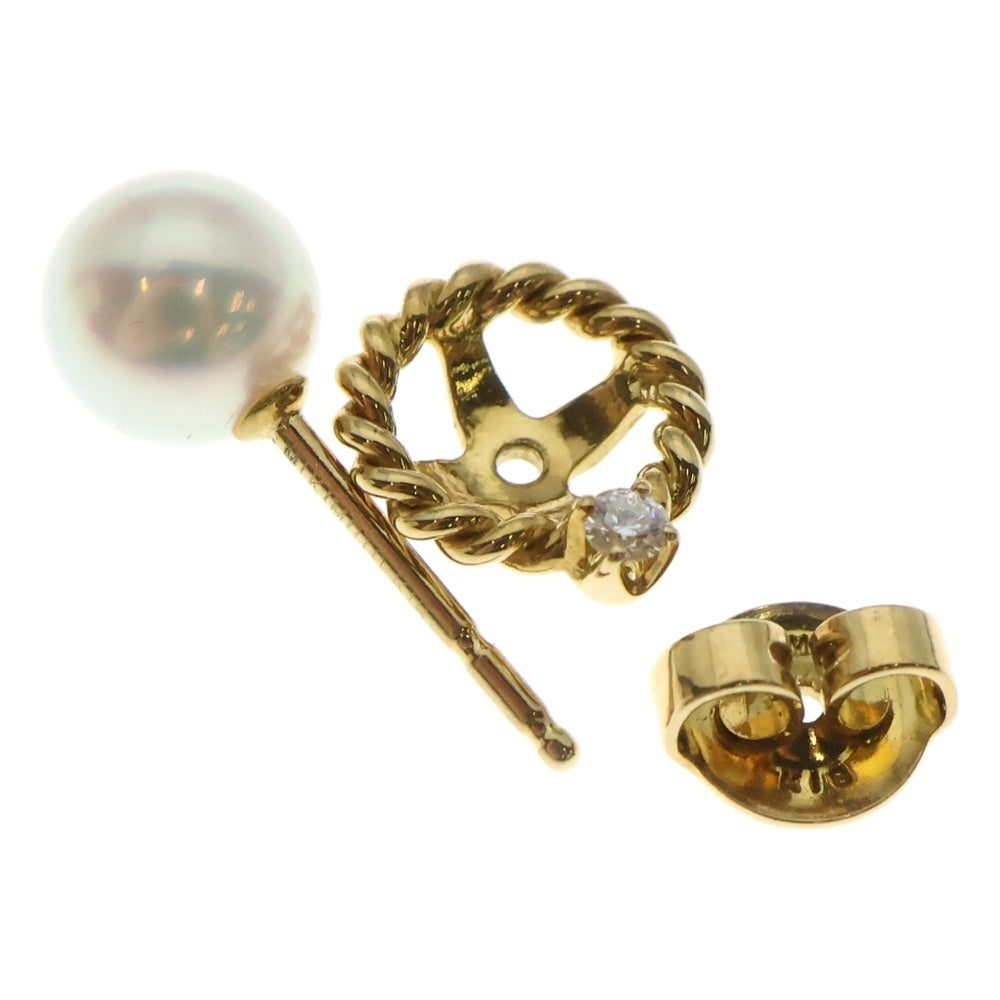 MIKIMOTO(ミキモト) K18 アコヤパール ダイヤモンドピアス 2WAY
