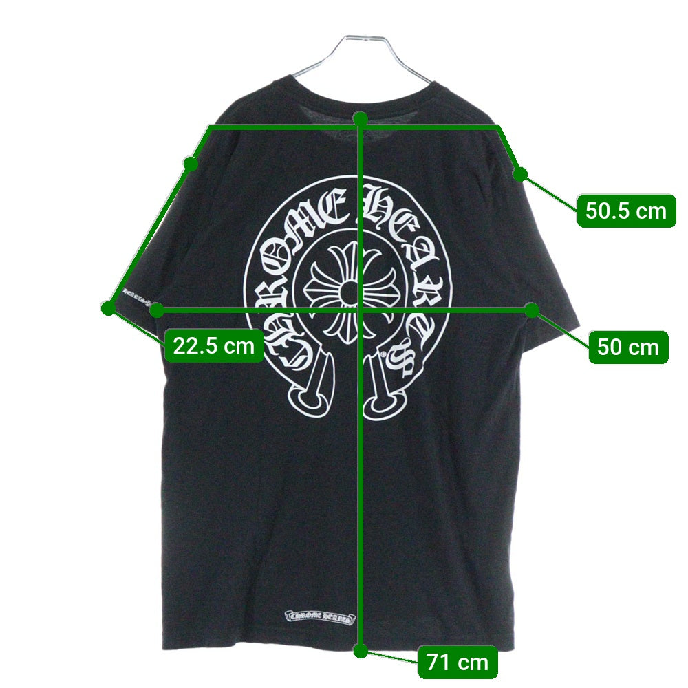 CHROME HEARTS(クロムハーツ) Horseshoe Tee ホースシューロゴ クルーネック半袖Tシャツカットソー ブラック