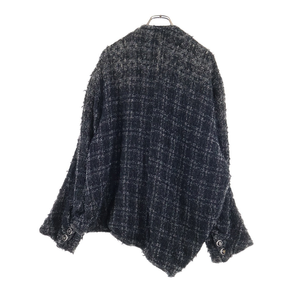 doublet(ダブレット) 25AW Twisted Cutting Tweed Dyed Jacket 25AW07BL224 カッティング ツイードジャケット ブラック