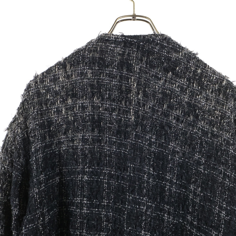 doublet(ダブレット) 25AW Twisted Cutting Tweed Dyed Jacket 25AW07BL224 カッティング ツイードジャケット ブラック