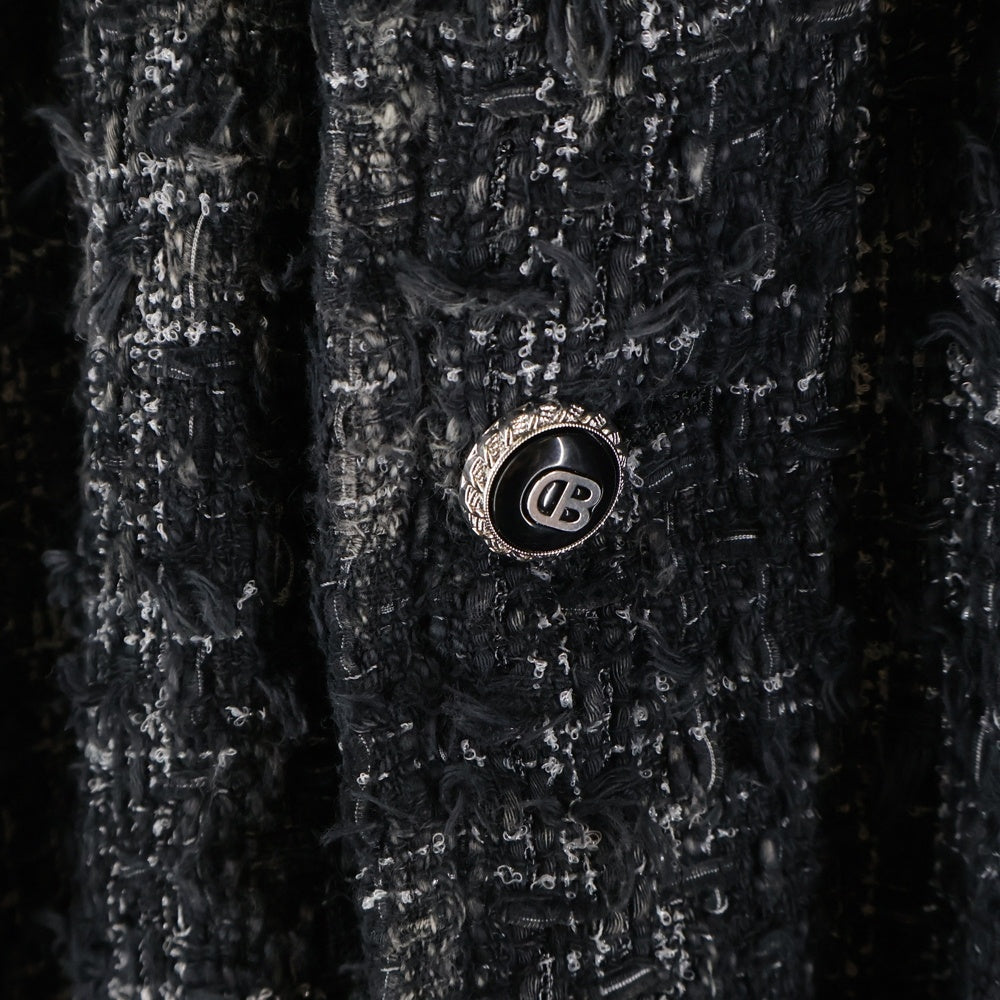 doublet(ダブレット) 25AW Twisted Cutting Tweed Dyed Jacket 25AW07BL224 カッティング ツイードジャケット ブラック