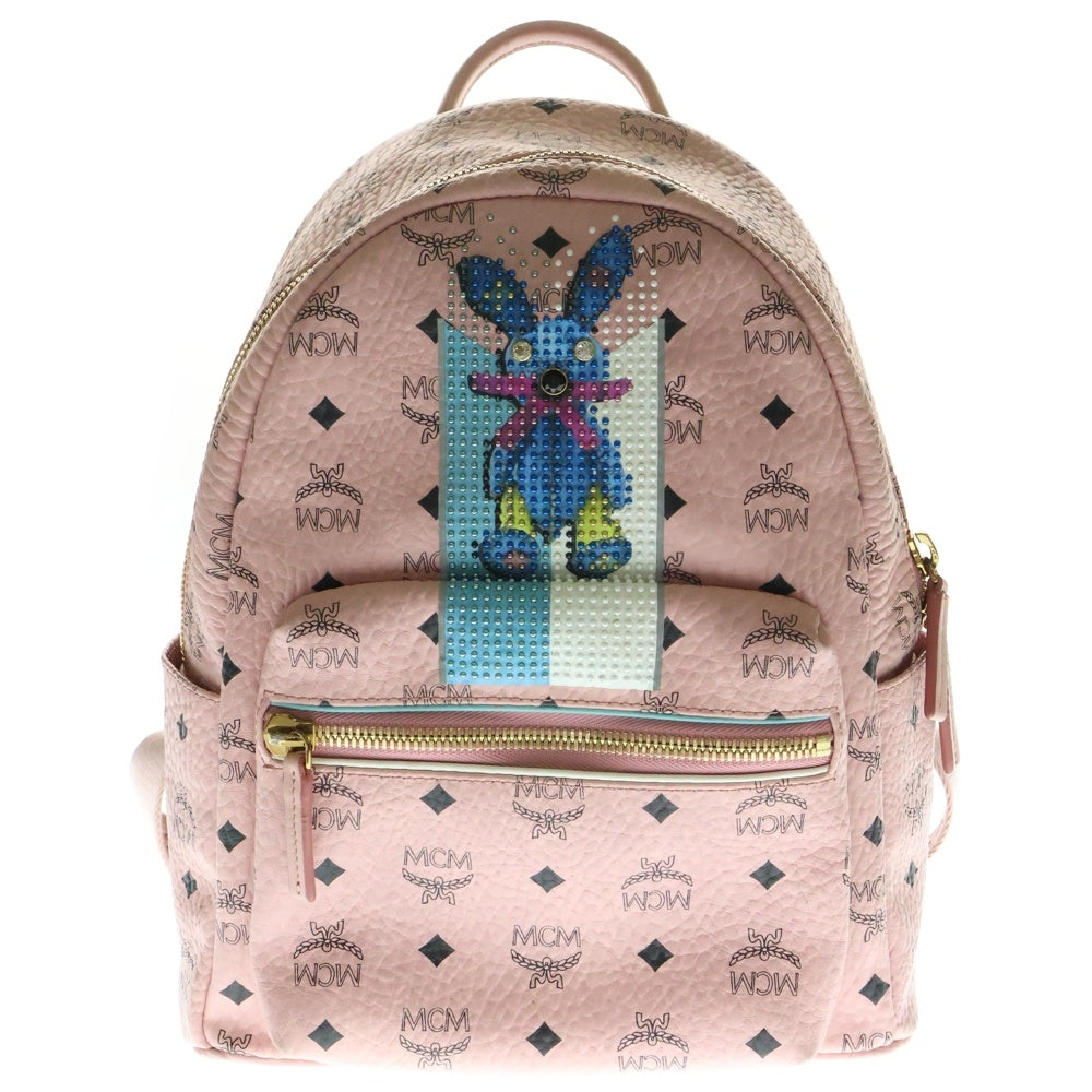 MCM(エム シー エム) ラヴィットスタッズ バッグパック ピンク