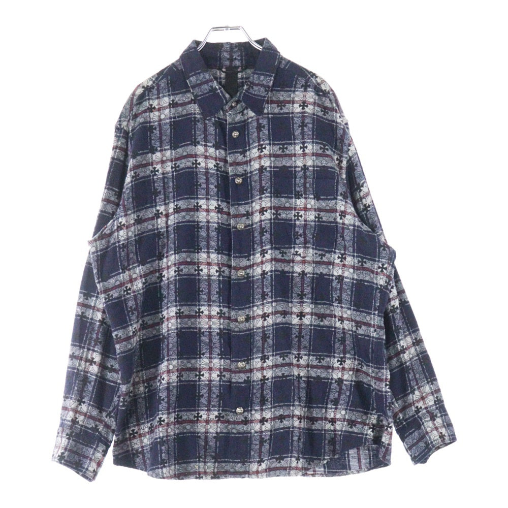 CHROME HEARTS(クロムハーツ) LOOSEENDS クロスパッチ付きクロス総柄 チェック長袖シャツ マルチ
