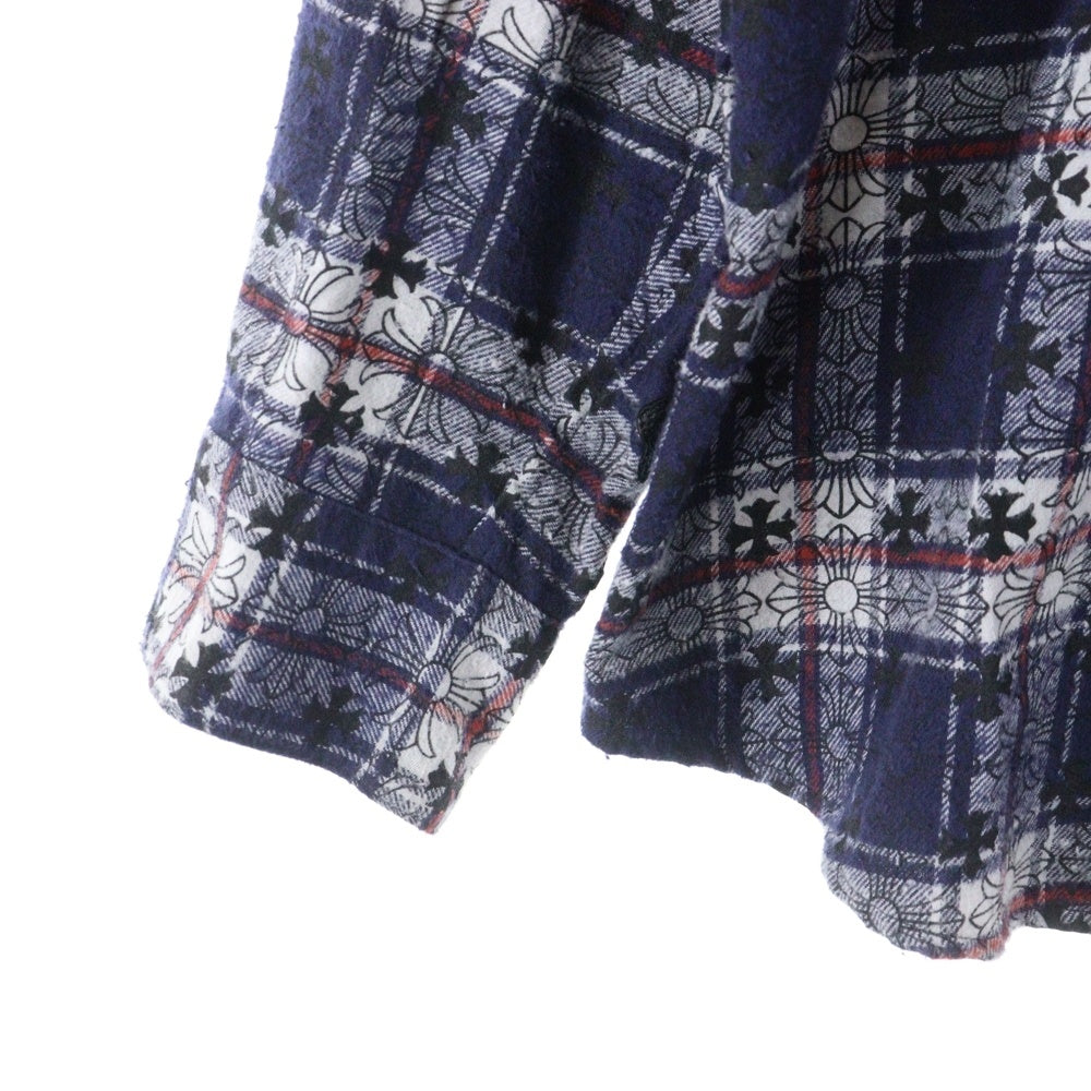 CHROME HEARTS(クロムハーツ) LOOSEENDS クロスパッチ付きクロス総柄 チェック長袖シャツ マルチ
