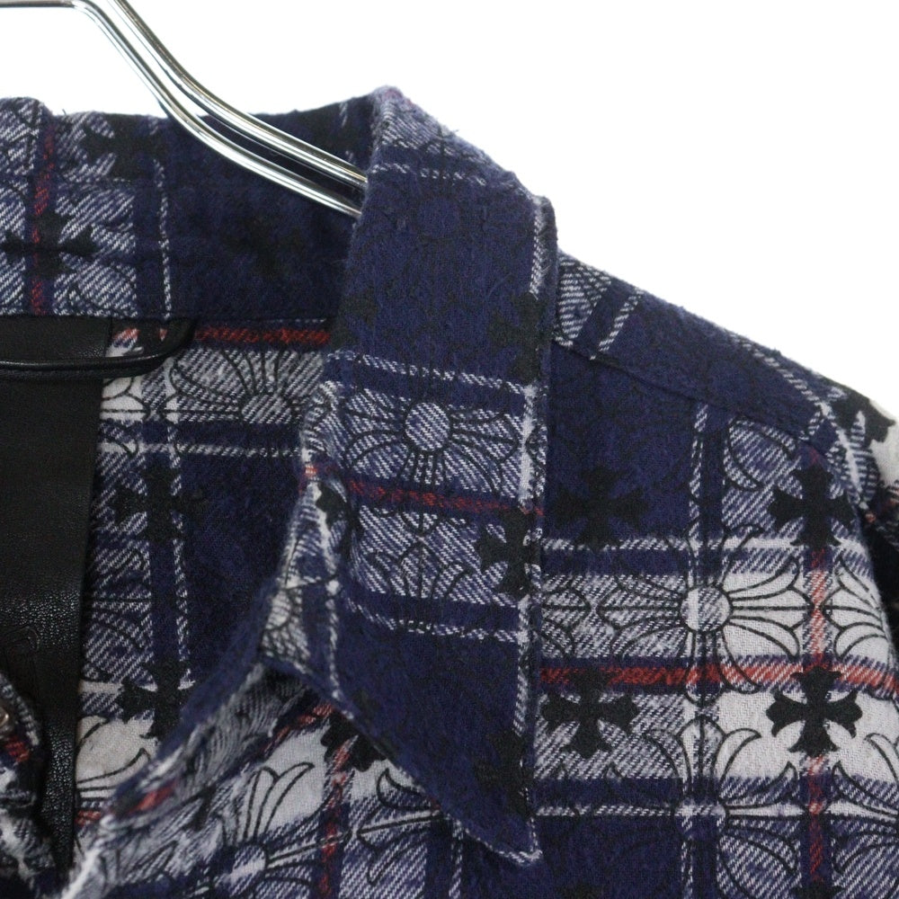 CHROME HEARTS(クロムハーツ) LOOSEENDS クロスパッチ付きクロス総柄 チェック長袖シャツ マルチ