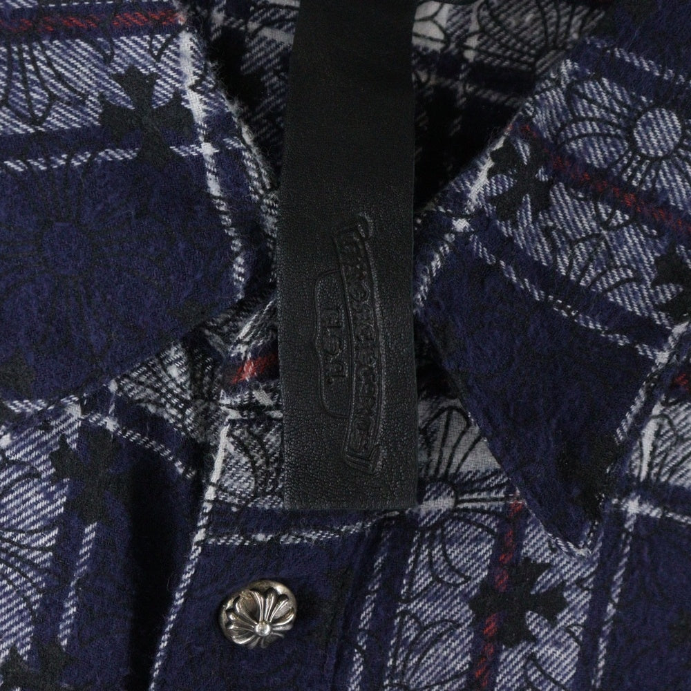 CHROME HEARTS(クロムハーツ) LOOSEENDS クロスパッチ付きクロス総柄 チェック長袖シャツ マルチ