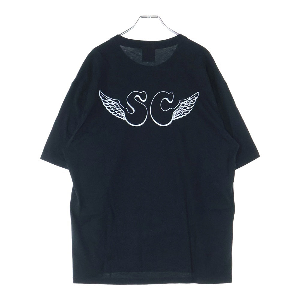 SUBCULTURE(サブカルチャー) 翼付きSCロゴデザイン 半袖Tシャツ カットソー ブラック