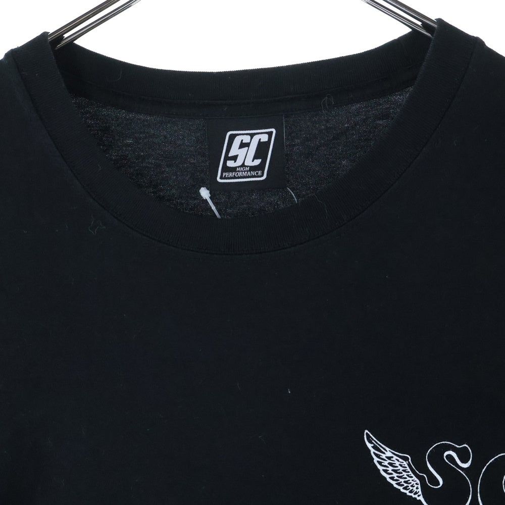 SUBCULTURE(サブカルチャー) 翼付きSCロゴデザイン 半袖Tシャツ カットソー ブラック