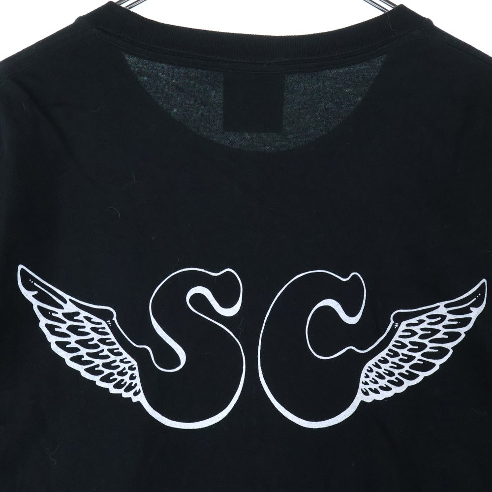 SUBCULTURE(サブカルチャー) 翼付きSCロゴデザイン 半袖Tシャツ カットソー ブラック