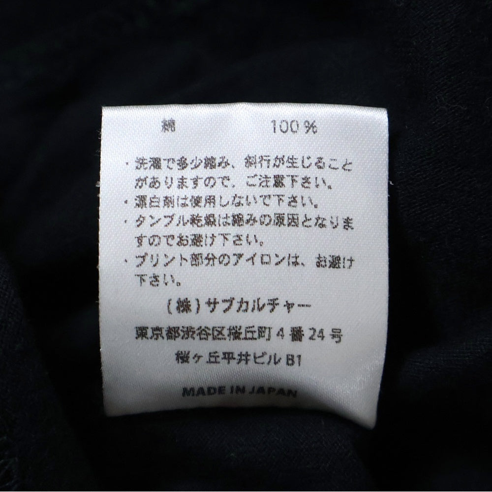 SUBCULTURE(サブカルチャー) 翼付きSCロゴデザイン 半袖Tシャツ カットソー ブラック