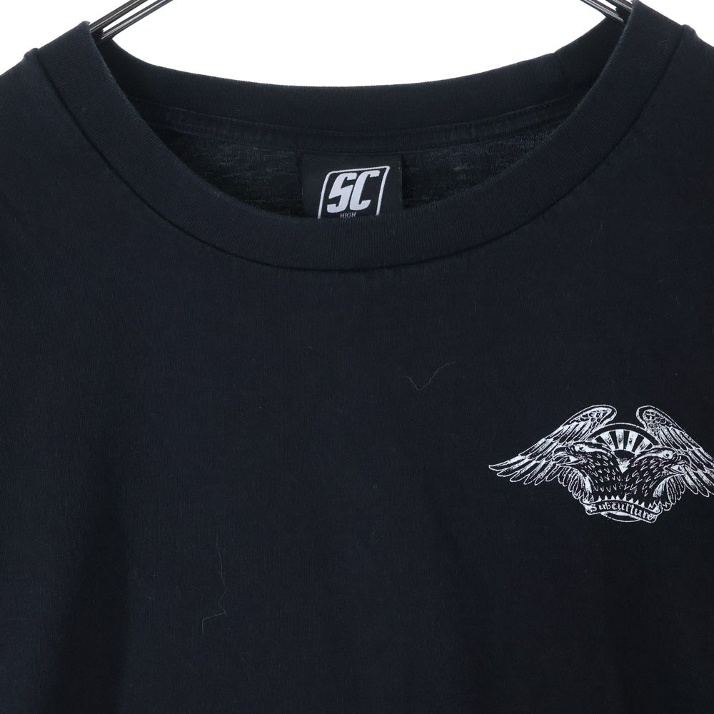 SUBCULTURE(サブカルチャー) Fire Pattern Long T-Shirts 袖 炎デザイン 長袖Tシャツ ブラック