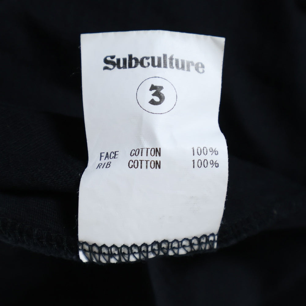 SUBCULTURE(サブカルチャー) Fire Pattern Long T-Shirts 袖 炎デザイン 長袖Tシャツ ブラック