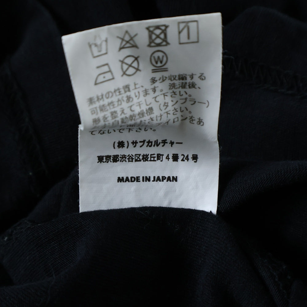 SUBCULTURE(サブカルチャー) Fire Pattern Long T-Shirts 袖 炎デザイン 長袖Tシャツ ブラック