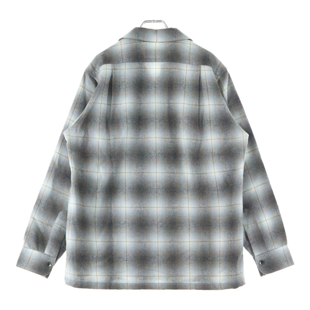 SUBCULTURE(サブカルチャー) Wool Check Shirts 長袖 ウール チェックシャツ グレー/ホワイト
