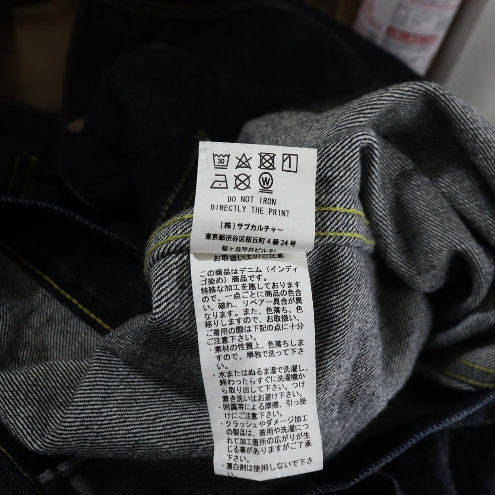SUBCULTURE(サブカルチャー) S06XX Denim Jacket SCJK-CL07 シンチバック デニムジャケット インディゴ