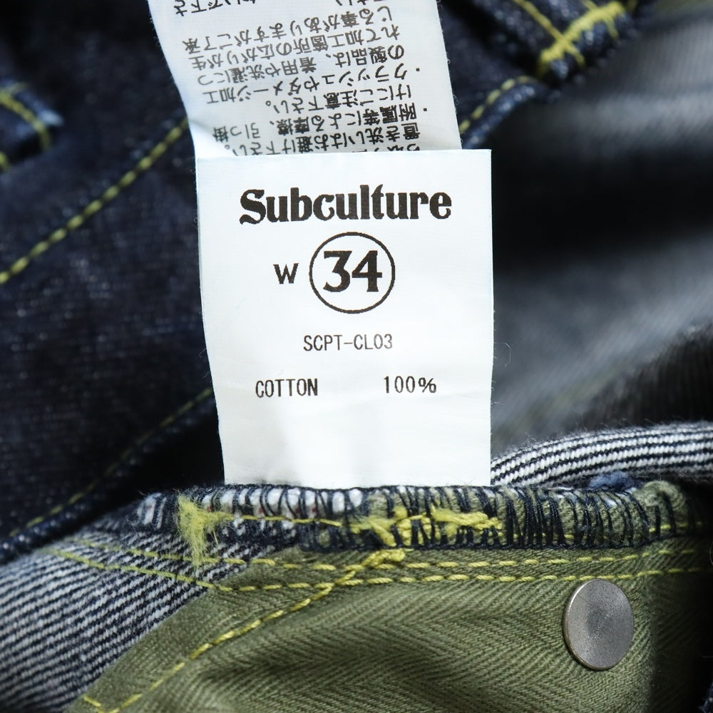 SUBCULTURE(サブカルチャー) S01XX Denim Pants SCPT-CL03 ボタンフライ デニム パンツ インディゴ
