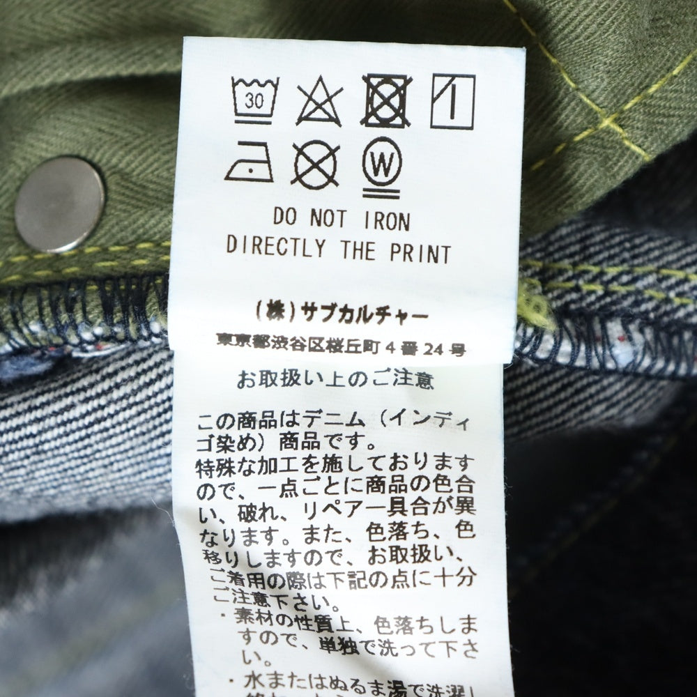 SUBCULTURE(サブカルチャー) S01XX Denim Pants SCPT-CL03 ボタンフライ デニム パンツ インディゴ