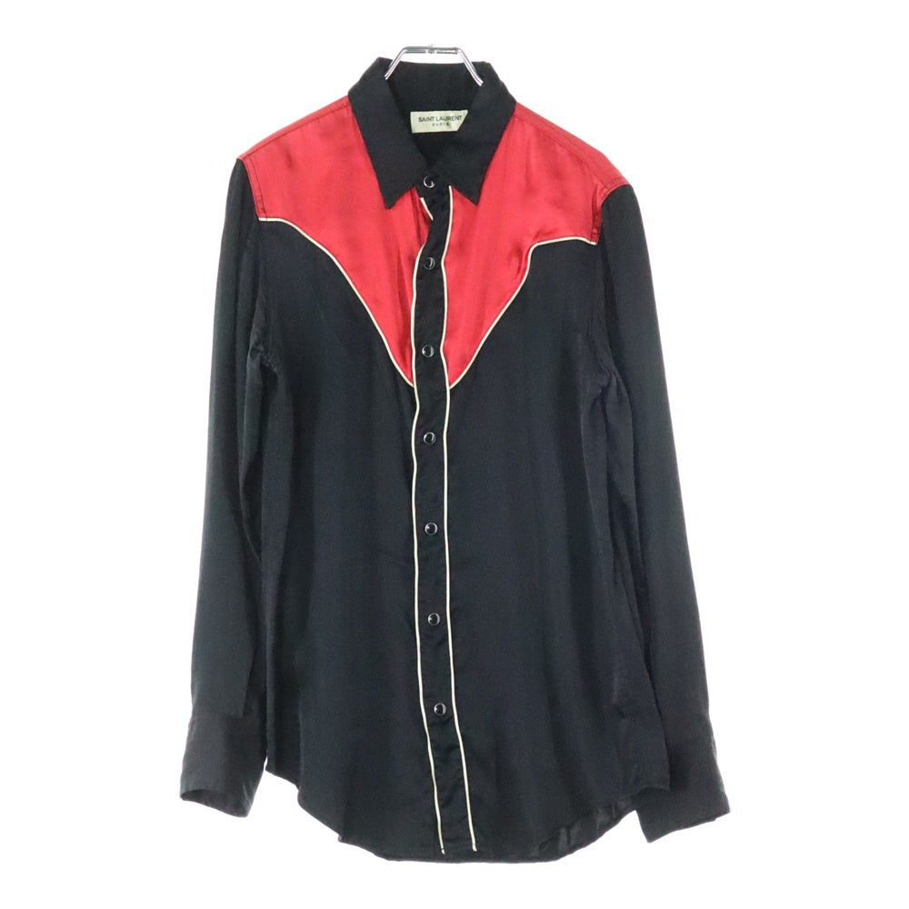 SAINT LAURENT PARIS(サンローランパリ) 16AW SLIM WESTERN SHIRT スリム ウェスタン シャツ ブラック/レッド 433701 Y933M