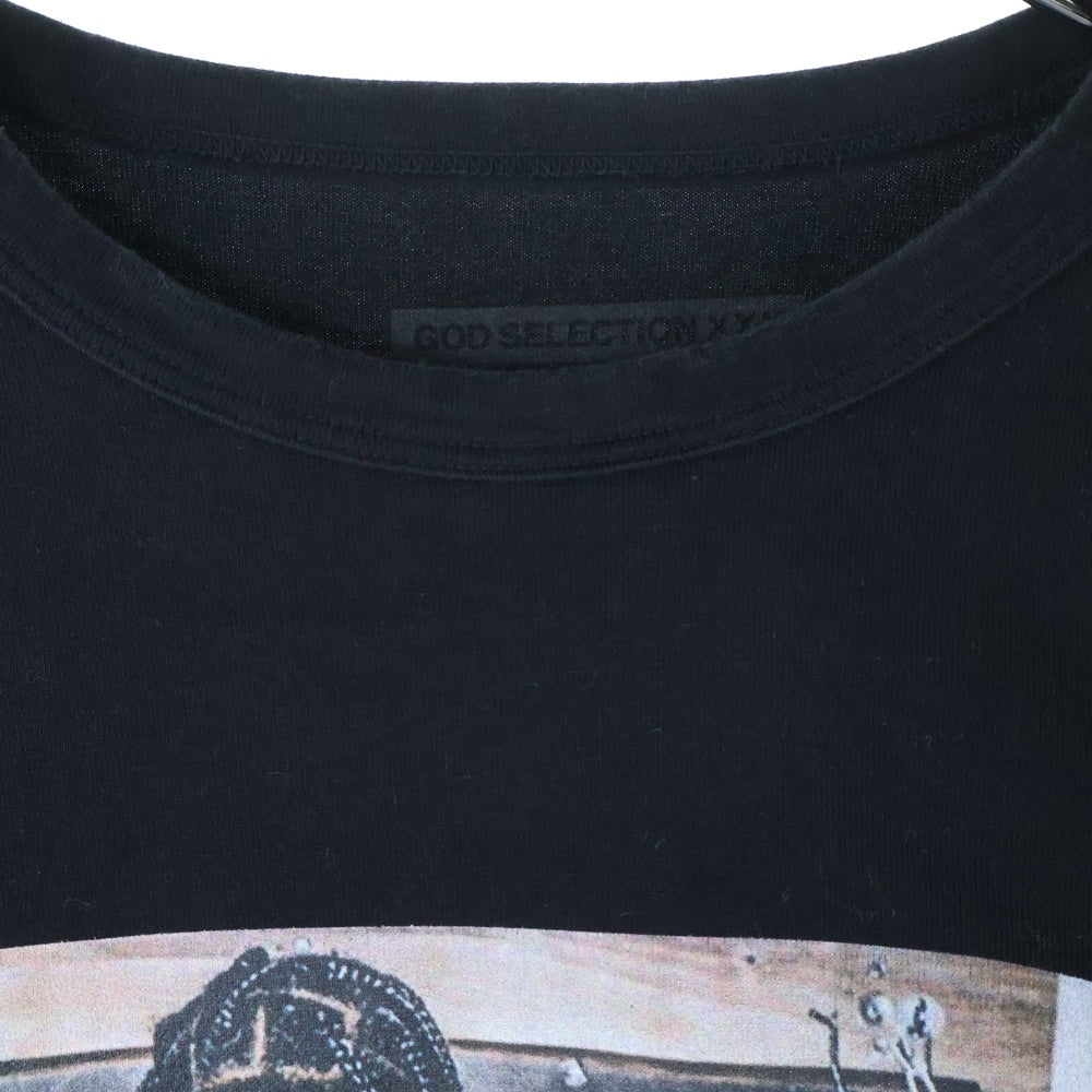 GOD SELECTION XXX(ゴッドセレクショントリプルエックス) トラビススコット プリント 袖ローズ ロングスリーブ長袖Tシャツ GX-A17-1201-057 ブラック サイズM
