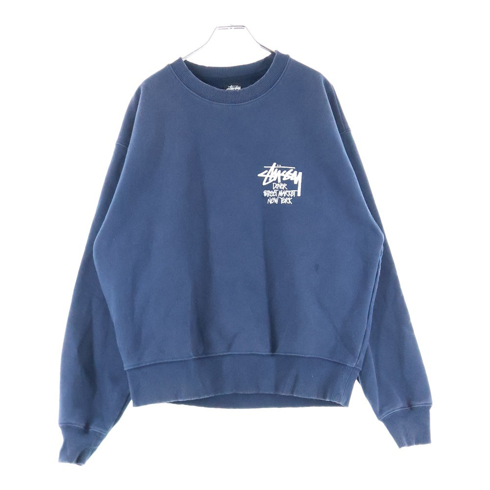 STUSSY(ステューシー) ×Dover Street Market New yorkドーバーストリートマーケット ニューヨーク クルーネック長袖トレーナー スウェット ネイビー