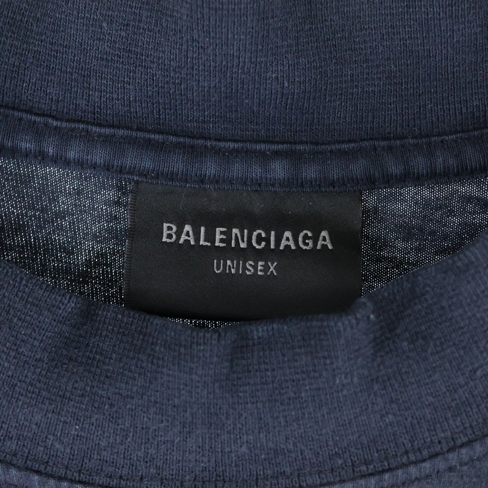 BALENCIAGA(バレンシアガ) 23SS Medium Fit T Shirt 764235 TSVD5 ダメージ加工 半袖Tシャツ カットソー ブラック
