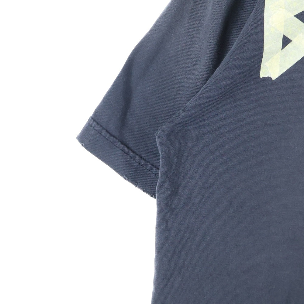BALENCIAGA(バレンシアガ) 23SS TAPE TYPE MEDIUM FIT TEE 739784 TOVA9 デストロイ加工 テープロゴ ミディアムフィットTシャツ 半袖クルーネックカットソー ブラック