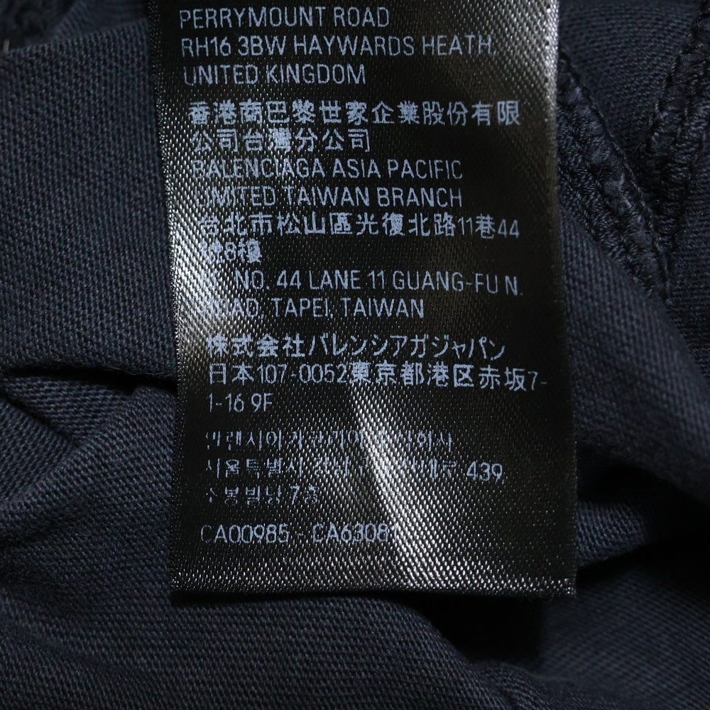 BALENCIAGA(バレンシアガ) 23SS TAPE TYPE MEDIUM FIT TEE 739784 TOVA9 デストロイ加工 テープロゴ ミディアムフィットTシャツ 半袖クルーネックカットソー ブラック