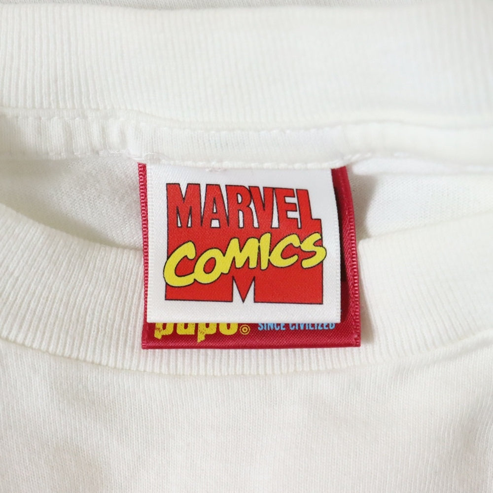 A BATHING APE(アベイシングエイプ) ×MARVEL Spider Man T マーベル スパイダーマン フロントプリント 半袖Tシャツ カットソー ホワイト