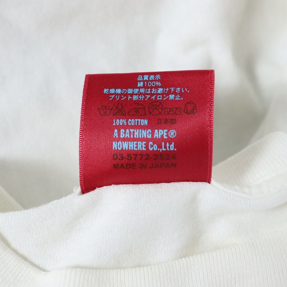 A BATHING APE(アベイシングエイプ) ×MARVEL Spider Man T マーベル スパイダーマン フロントプリント 半袖Tシャツ カットソー ホワイト