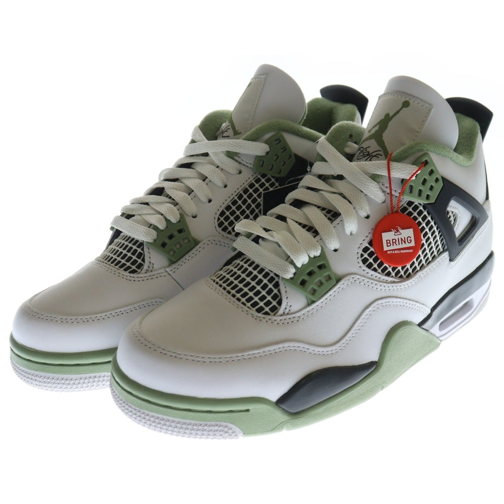 NIKE(ナイキ) WMNS Air Jordan 4 Oil Green AQ9129-103 エアジョーダン4 ミッドカットスニーカー シューズ ホワイト/グリーン US10.5/27.5cm