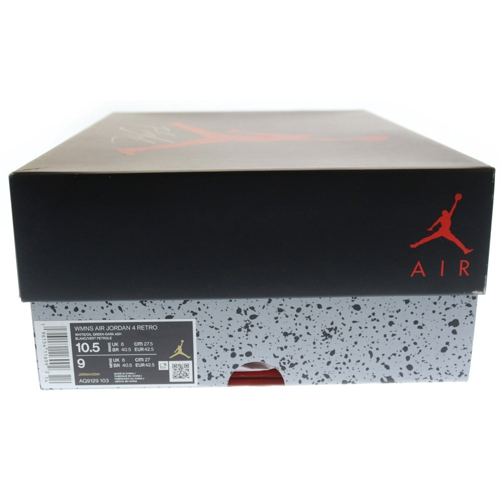 NIKE(ナイキ) WMNS Air Jordan 4 Oil Green AQ9129-103 エアジョーダン4 ミッドカットスニーカー シューズ ホワイト/グリーン US10.5/27.5cm