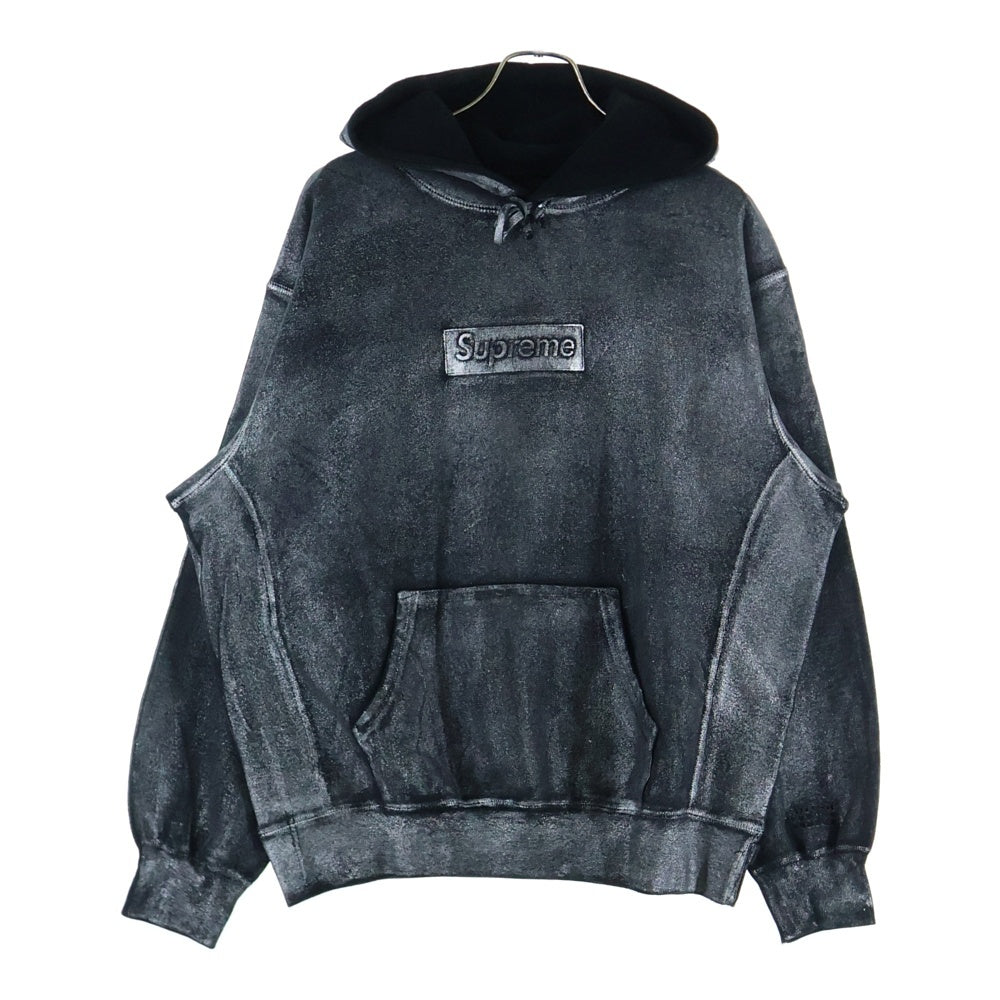 SUPREME(シュプリーム) 24SS ×MM6 Maison Margiela Foil Box Logo Hooded Sweatshirt メゾンマルジェラ ボックスロゴ スウェットプルオーバーパーカー ブラック
