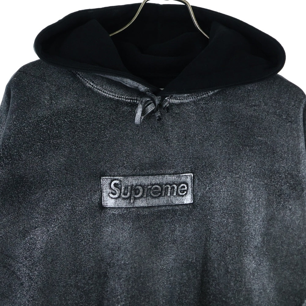 SUPREME(シュプリーム) 24SS ×MM6 Maison Margiela Foil Box Logo Hooded Sweatshirt メゾンマルジェラ ボックスロゴ スウェットプルオーバーパーカー ブラック