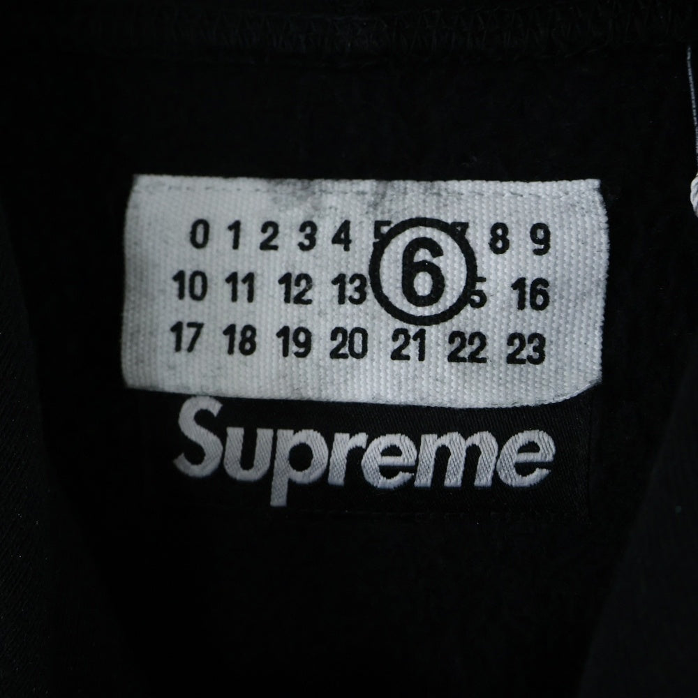 SUPREME(シュプリーム) 24SS ×MM6 Maison Margiela Foil Box Logo Hooded Sweatshirt メゾンマルジェラ ボックスロゴ スウェットプルオーバーパーカー ブラック